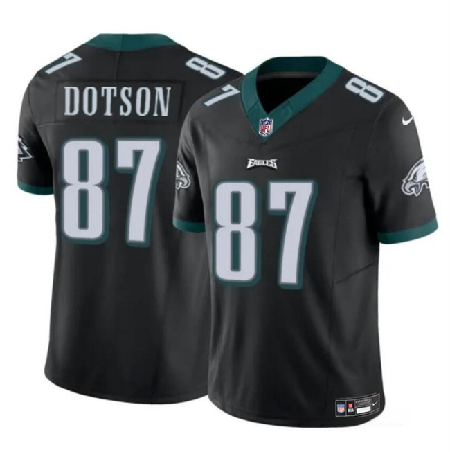 Men's Philadelphia Eagles #87 Jahan Dotson Black F.U.S.E Vapor Untouchable Limited Football Stitched Jersey